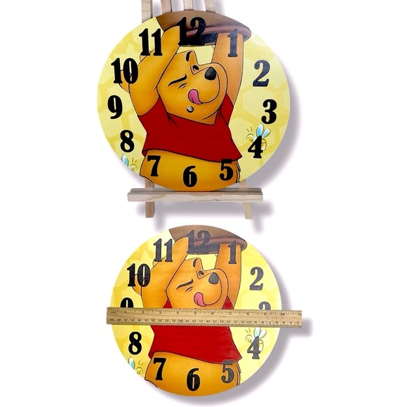 Winnie the Pooh Wall Clock Analog Quartz Round 10” Red Yellow - Picture 8 of 16